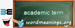 WordMeaning blackboard for academic term